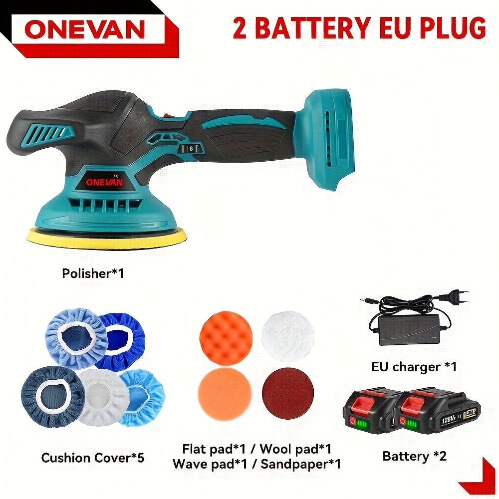 21V Buffer Polisher, 150mm Sand Disc Buffer Polisher for Car Detailing with Polish And Wax Function, 5000RPM, Electric Polishing Tools for Car And Furniture, Home Bathroom Wall Cleaning, Father's Day Gift